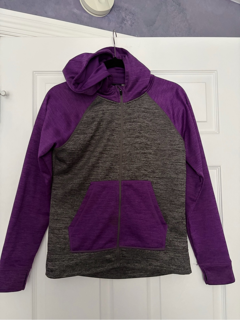 Head Purple and Gray Girls Full-Zip Hoodie Jacket